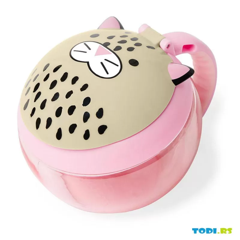 Čaša sa poklopcem za užinu-leopard 